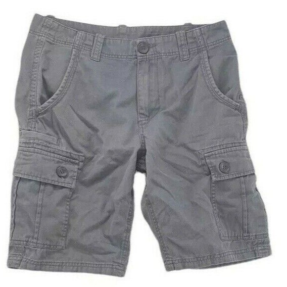 1688 Revolution Shorts Mens Size 30 Flat Front 100% Cotton Grey Casual Cargo - Picture 4 of 6